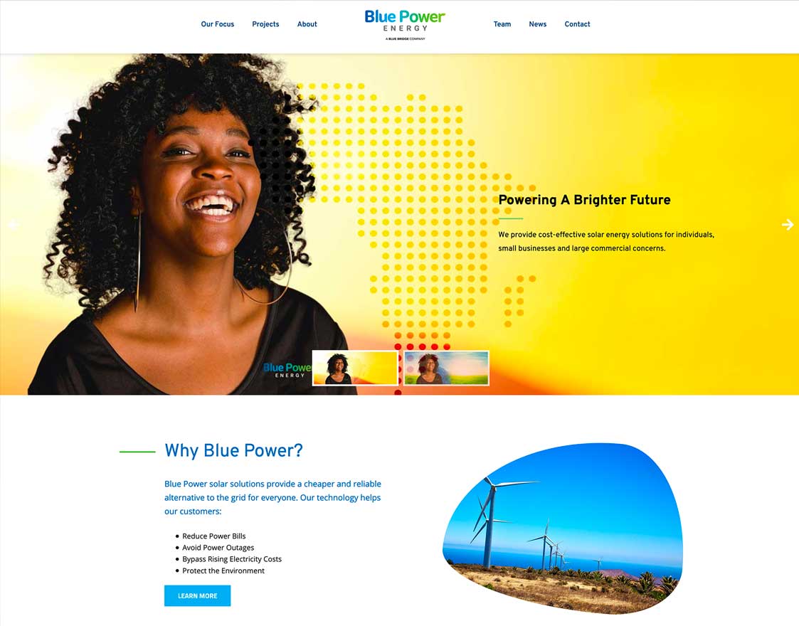 New Facelift for Blue Power website to reposition its brand and solutions